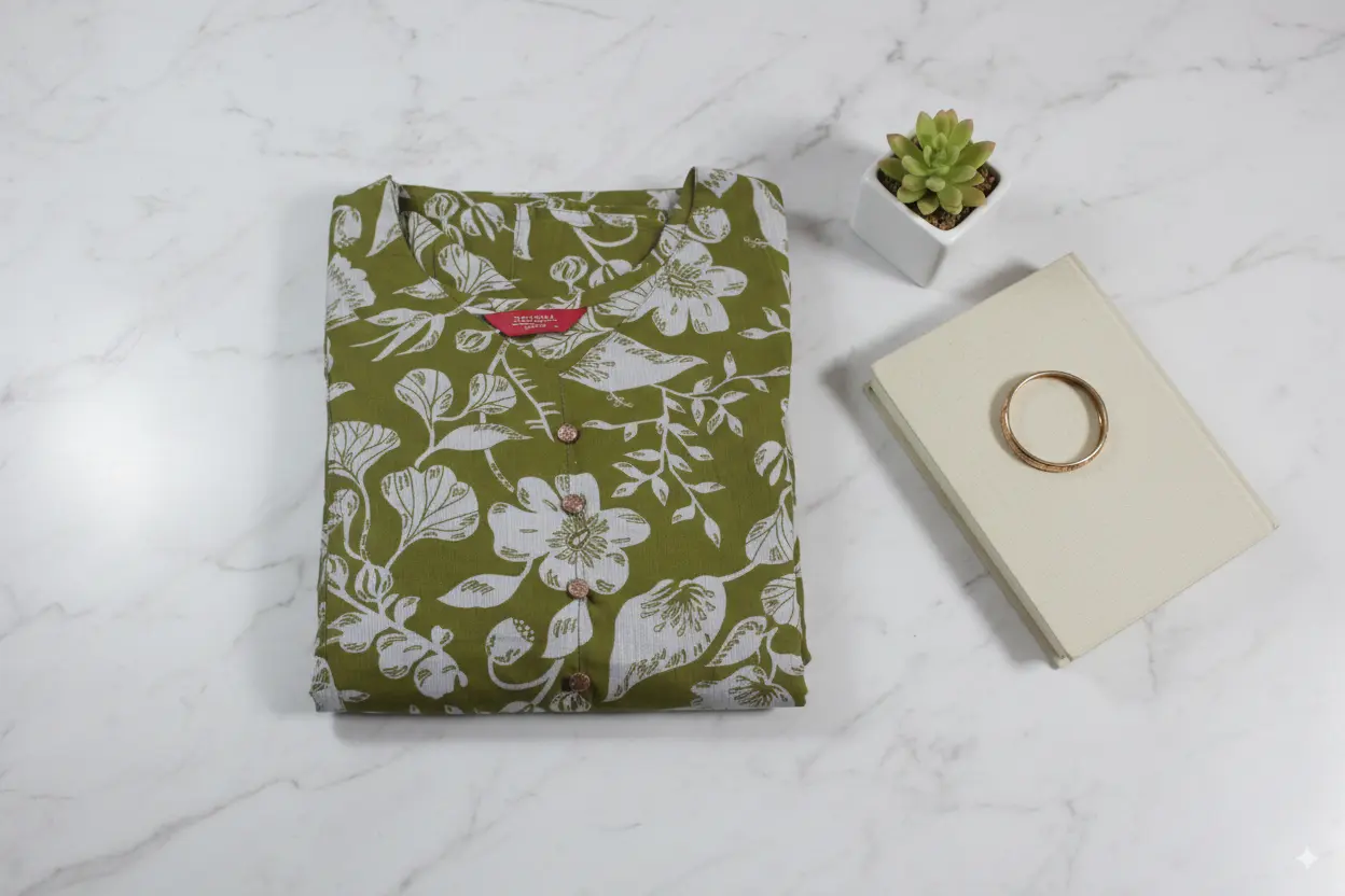 Deeksha Peacock Green and White Floral - Image 3